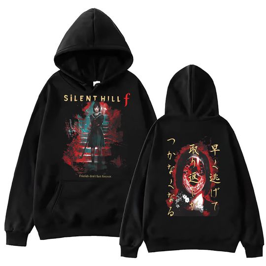 Discover Silent Hill Double Sided Print Hoodie Men Women Harajuku Vintage Hooded Sweatshirts Gothic Fashion Pullovers