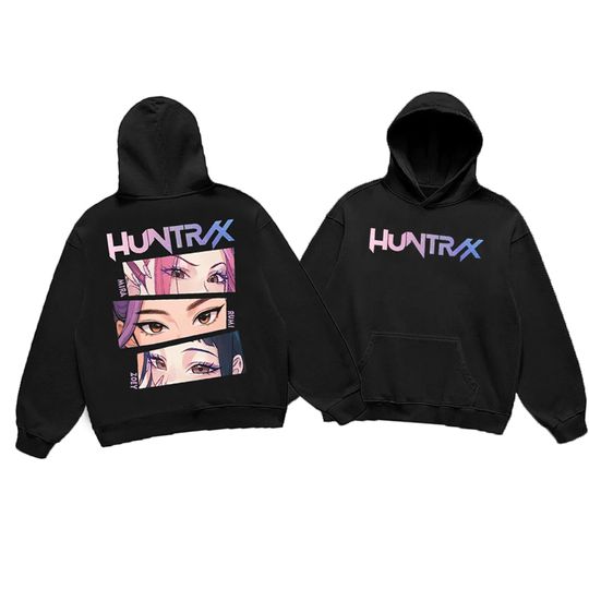 Discover Kpop Demon Hunters Hoodies Comfort Colors Print Huntrix Girl Gift for Kpop Fan Mira Rumi Joey Idol Group Huntrix Merch Tops