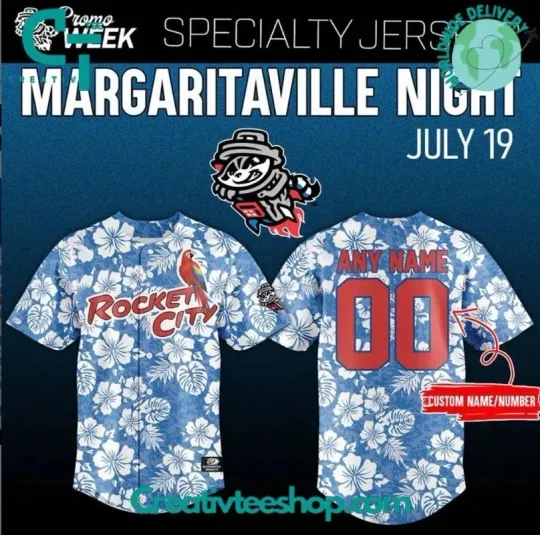 Discover Yc Custom Rocket City Trash Panda X Margaritaville Night 2025 Baseball Jersey