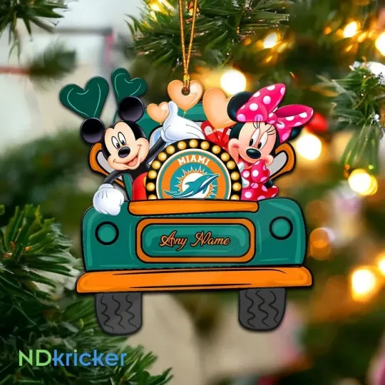 Discover Personalized Miami Football Team Dolphins Christmas Ornament Gift Decor
