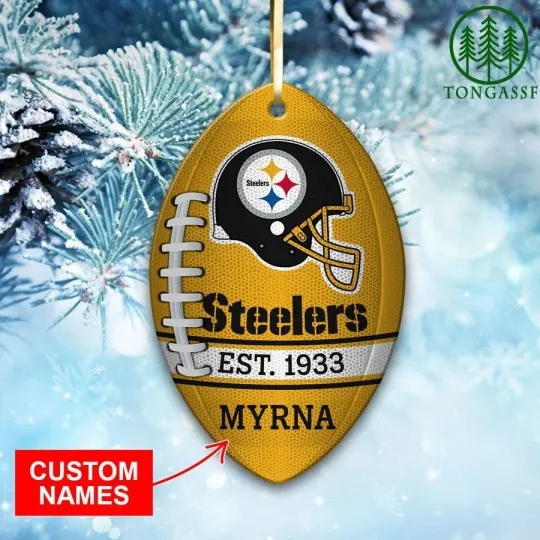 Discover Personalized Pittsburgh Football Team Steeler Christmas Ornament Gift Decor