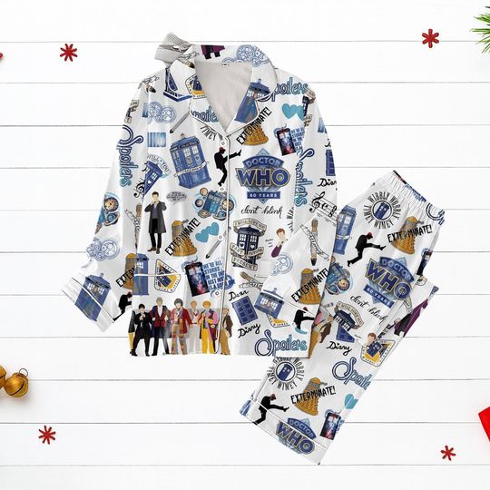 Discover Doctor Who Christmas Pajamas, Funny Movie Holiday Sleepwear, Cozy Sci Fi Outfit, Xmas Gift For Fans, Tv SHow Kids pjs, Gift for her