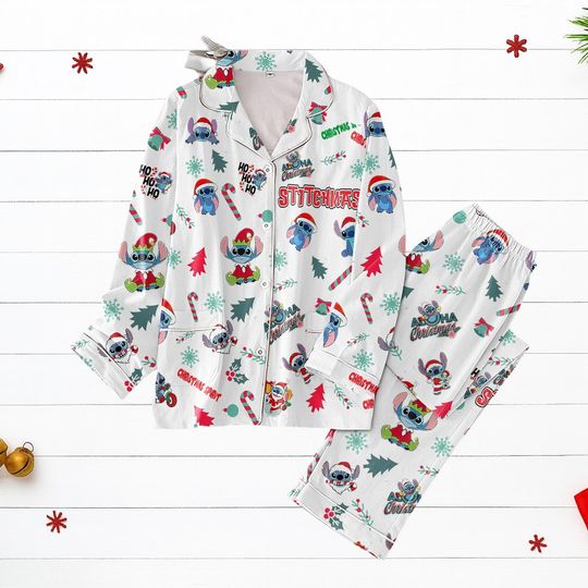 Discover Stitch Christmas Pajamas, Disney Holiday Sleepwear Set, Cute Disney Stitchmas PJs, Cozy Festive Outfit, Xmas Gift For Her Mom Kids