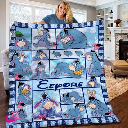 Discover Disney Eeyore Blanket, Eeyore Blanket, Eeyore Fleece Blanket, Bedding Blanket, Christmas Blanket