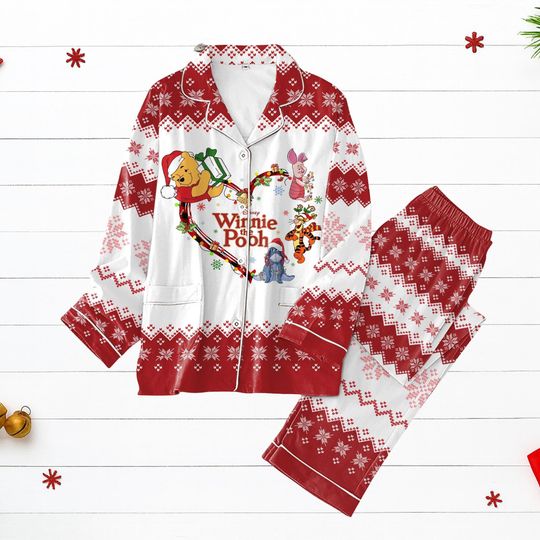 Discover Winnie The Pooh Christmas Pajamas, Cute Disney Pooh Holiday PJs Set, Cozy Sleepwear Outfit, Disney Character Pajamas, Xmas Gift Idea