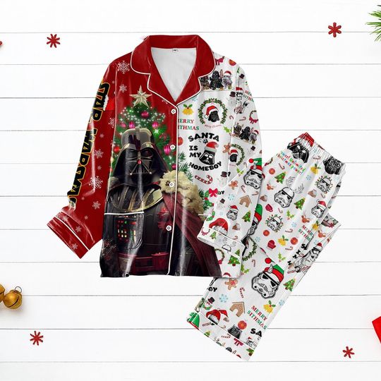 Discover Darth Vader Christmas Pajamas, Funny Star Wars PJs Set, Santa Is My Homeboy Sleepwear, Holiday Gift For Him Her Kids, Movie Fan Outfit