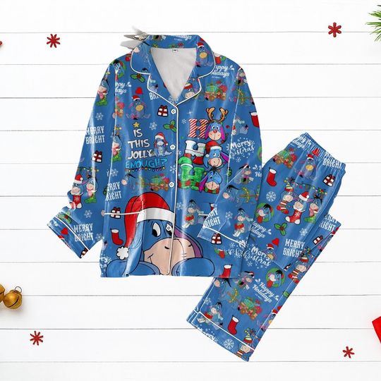 Discover Eeyore Christmas Pajamas, Disney Winnie the Pooh Holiday Sleepwear Set, Cute Disney Kids Pajamas, Cozy Xmas Outfit, Winter Gift Idea