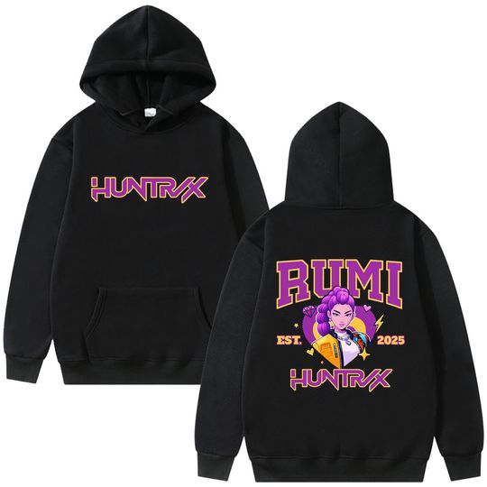 Discover Hot Sale Kpop Demon Hunters Rumi Print Hoodie Men Women Casual Fleece Cotton Pullover Hoodies Male Fashion Vintage Sweatshirt
