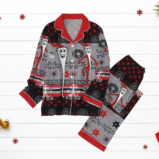 Discover Jack Skellington Christmas Pajamas, Nightmare Before Christmas PJs, Disney Holiday Sleepwear, Cozy Holiday Outfit, Christmas gift