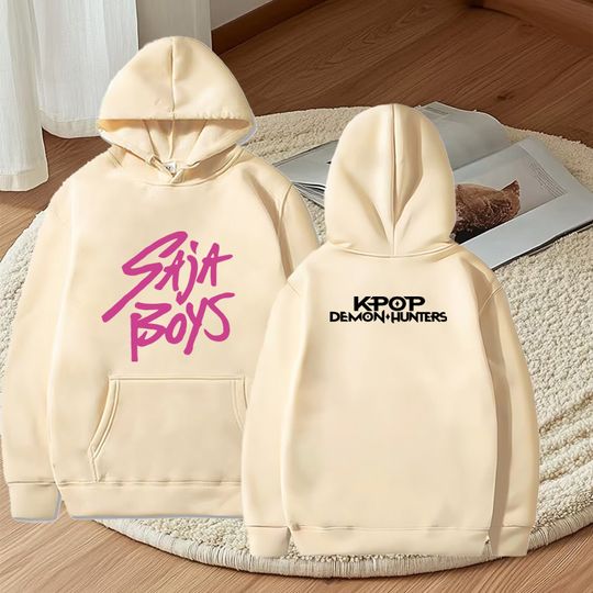 Discover KPop Demon Hunters Huntrix Logo Hoodie Men Women Vintage Anime Long Sleeve Sweatshirt with Print Graphic Oversized Hoodie Unisex