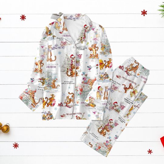Discover Tigger Christmas Pajamas, Cute Holiday PJs Set, Disney Character Sleepwear, Cozy Festive Outfit, Winnie The Pooh Gift, Gift for Her