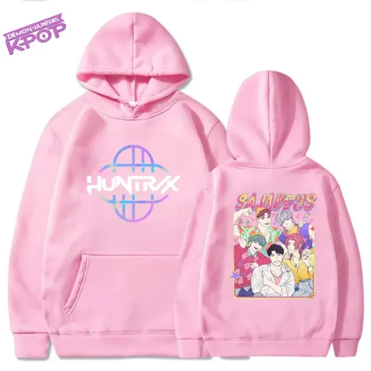 Discover Women Men Kpop Demon Hunters Hoodie Oversized Anime Cartoon Fleece Autumn Winter Warm Sportswear