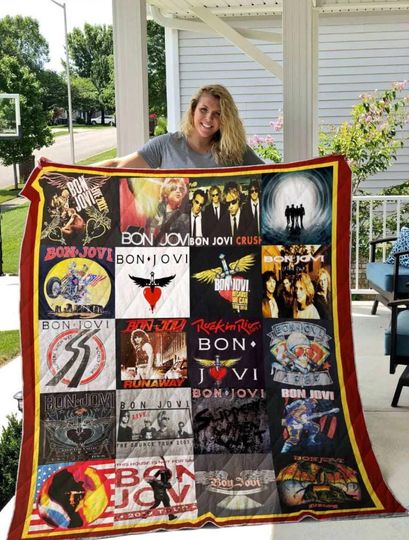 Bon Jovi Music Rock Band Blanket, Bon Jovi Blanket, Bedding Blanket, Bon Jovi Fleece Blanket, Christmas Blanket