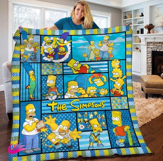 Discover The Simpsons Family TV Sitcom Blanket, Simpsons Blanket, Simpsons Fleece Blanket, Bedding Blanket, Christmas Blanket