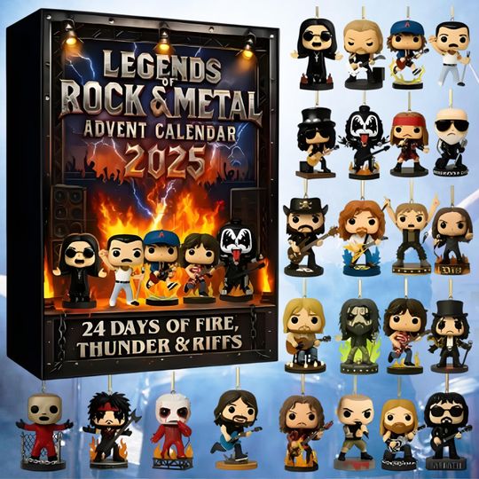 Discover Legends of Rock & Metal Advent Calendar 2025, 24 Days of Fire, Thunder Riffs, Funko Pop Collectibles, Rock Music Gifts, Christmas Countdown