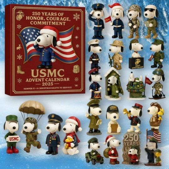 Discover USMC 250th Anniversary Advent Calendar, Christmas Countdown Advent Calendar Gift Box With 24 Acrylic Ornaments