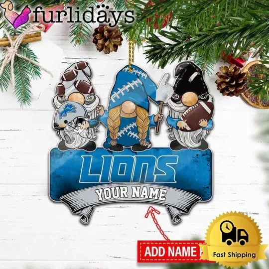 Discover Personalized Detroit Football Team Lions Christmas Ornament Gift Decor