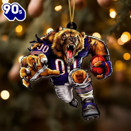 Discover Personalized Chicago Football Team Bears Christmas Ornament Gift Decor