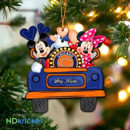 Discover Personalized Chicago Football Team Bears Christmas Ornament Gift Decor