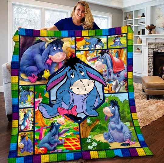 Discover Custom Name Eeyore Disney Blanket, Eeyore Fleece Blanket, Eeyore Blanket, Bedding Blanket, Christmas Blanket