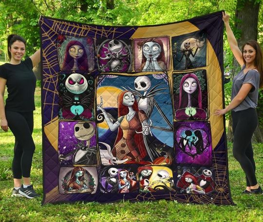 Discover Nightmare Before Christmas Blanket, Jack and Sally Blanket, Nightmare Fleece Blanket, Christmas Blanket, Christmas Gift