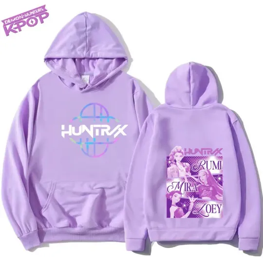 Discover Women Kpop Demon Hunters Warm Hoodie Anime Print Cartoon Autumn Winter Fashion Sportswear
