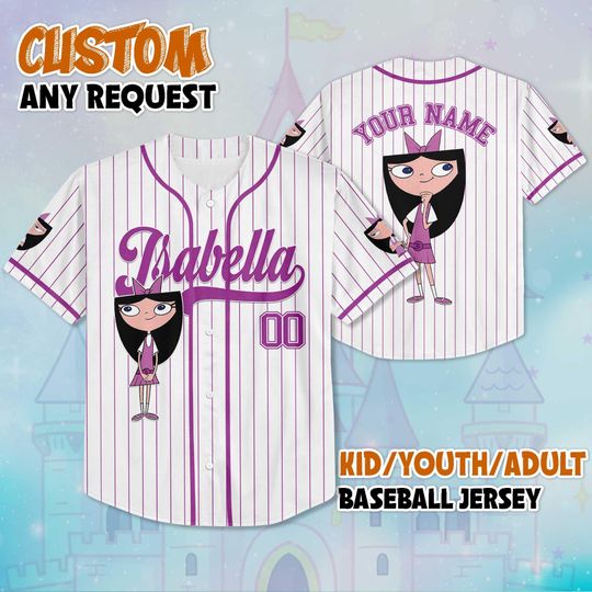 Discover Personalized Isabella Baseball Jersey,  Custom Disney Isabella Baseball Shirt, Matching Disney Trip Outfit, Birthday Gift