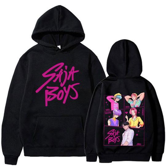 Discover K-Pop Demon Hunters Saja Boys Hoodies Men Women Casual Hooded Teenager Sweatshirt Fashion Hip Hop Couple Autumn Winter Pullover