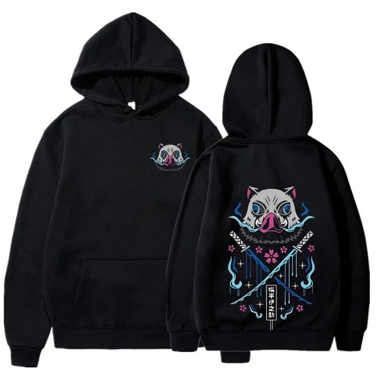 Discover Inosuke Anime Hoodies Men Women Kimetsu No Yaiba Kawaii Manga Sweatshirts Gothic Harajuku Hooded Pullover Casual Streetwear