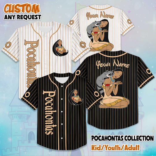 Discover Custom Pocahontas Baseball Jersey, Custom Disney Princess Pocahontas Baseball Shirt, Matching Disney Trip Outfit