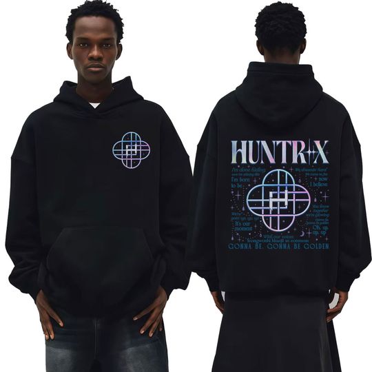 Kpop Demon Hunters 2025 Autumn and Winter 100% Cotton Printing Sweater Hoodie Fan Men's Fashion Korean Trending Oversized Casual