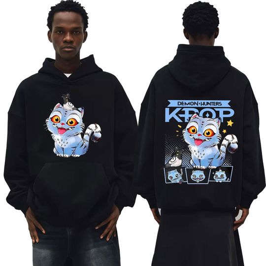 Autumn/Winter K-pop Demon Hunter Movie Derpy Tiger Cartoon Hoodie 25 Fall-Winter Cute Kawaii Sweatshirt Retro Comfortable Hoodie