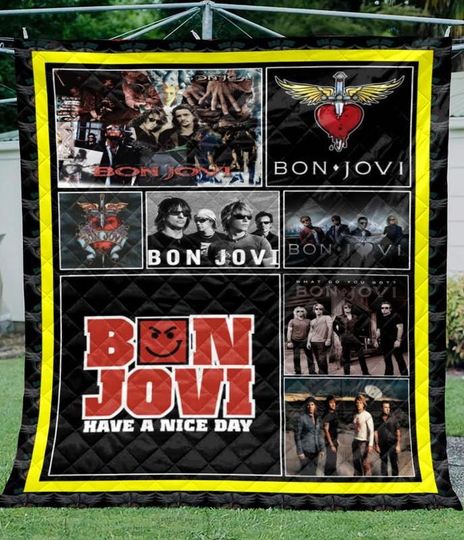 Bon Jovi Music Rock Band Blanket, Bon Jovi Fleece Blanket, Bon Jovi Blanket, Bedding Blanket, Christmas Blanket