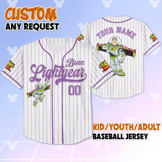 Discover Custom Buzz Lightyear Baseball Jersey, Disney Toy Story Buzz Lightyear Baseball, Matching Disney Trip Outfit, Birthday Gift