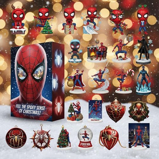 Discover Spider-Man Advent Calendar 2025, Christmas Countdown Box, 24 Days Surprises, Superhero Collectible Gifts