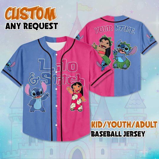 Discover Custom Lilo and Stitch Baseball Jersey, Disney Lilo and Stitch Jersey for Disney Fans, Disneyland Birthday Gift