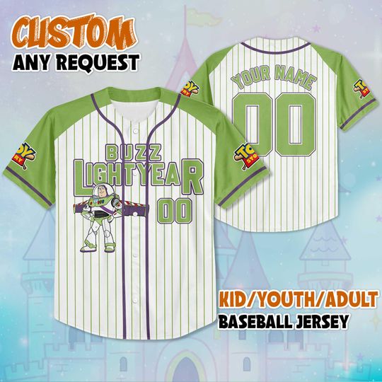 Discover Custom Buzz Lightyear Baseball Jersey, Toy Story Disney Shirt, Buzz Lightyear Disney Jersey Outfit, Matching Disney Vacation Outfit