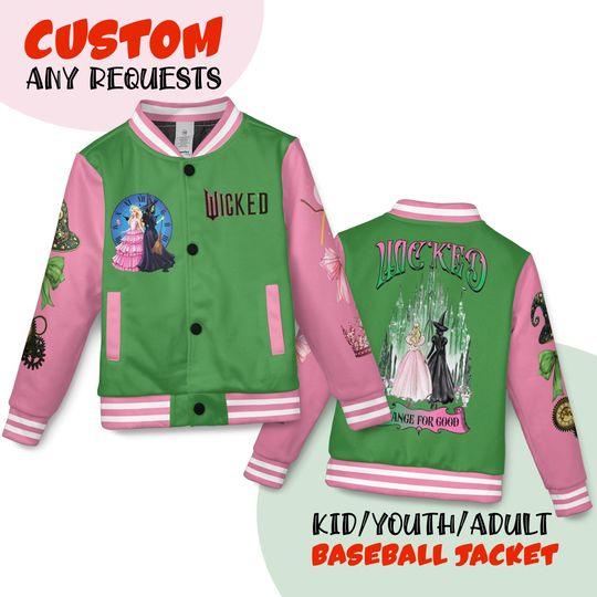 Discover Personalized Disney Wicked Change For Good Varsity Jacket, Adult Varsity Jacket, Baseball Team Outfit, Uniform Varsity