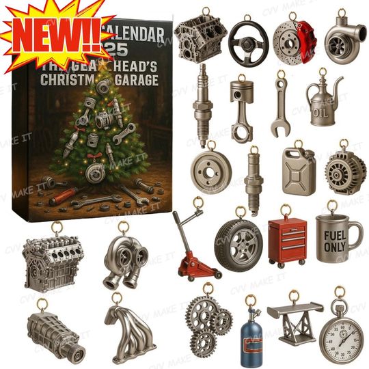 Discover Gearhead Christmas Garage Advent Calendar 2025, Car Lovers Advent Calendar, Gift For Mechanics, 24 Days of Garage Gifts for Gearheads