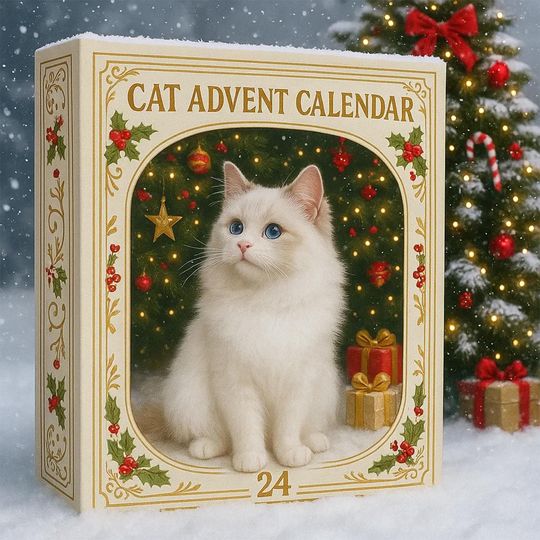 Discover Cat Advent Calendar 2025, 24 Days of Christmas Countdown with Mini Cat Figurines, Cute Holiday Gift for Cat Lovers, Cat Mom, Cat Dad