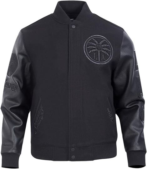 Discover Pro Standard Mens WNBA Classic Triple Black Varsity Jacket