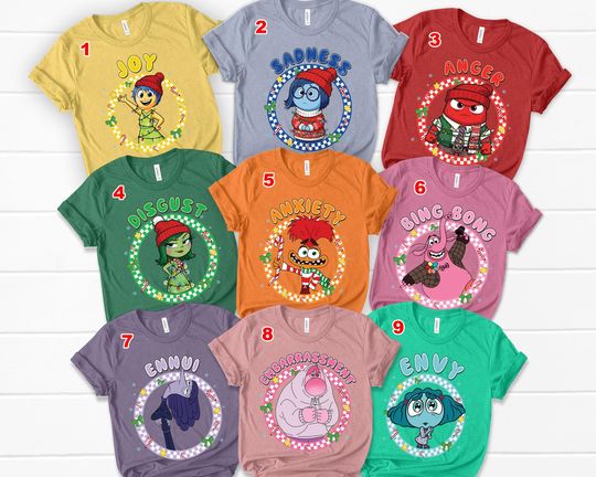 Inside Out Christmas Shirt, Disneyland Family Matching Tees