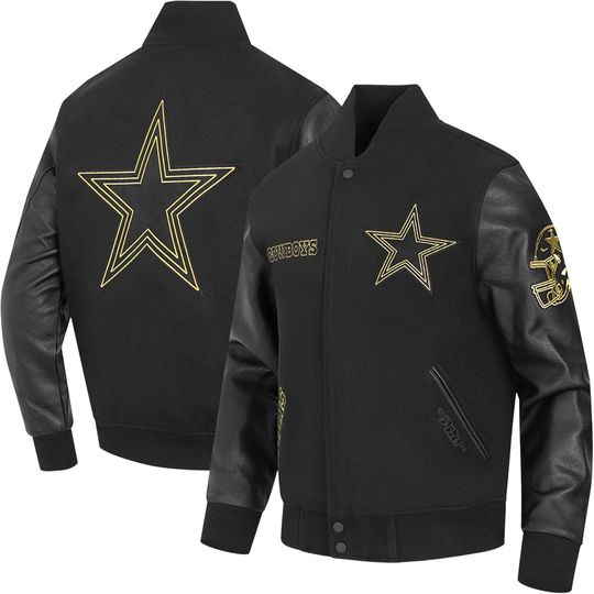 Discover Pro Standard Men's Black Dallas Cowboys Full-Zip Varsity Jacket