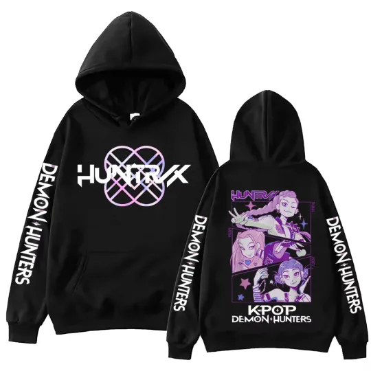 2025 Anime K-Pop Demon Hunters Hoodie Harajuku Hip Hop Pullover Tops Sweatshirt UNISEX Alphabet sportswear Fashion Trends Unisex