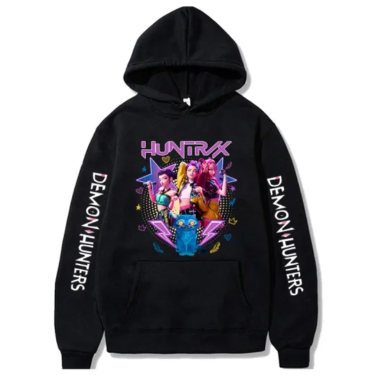 Korean Popular Demon Hunter Men's Hoodies Unisex Style Warm Men's Hoodies Stylish Street Men's Clothing for Autumn and Winter