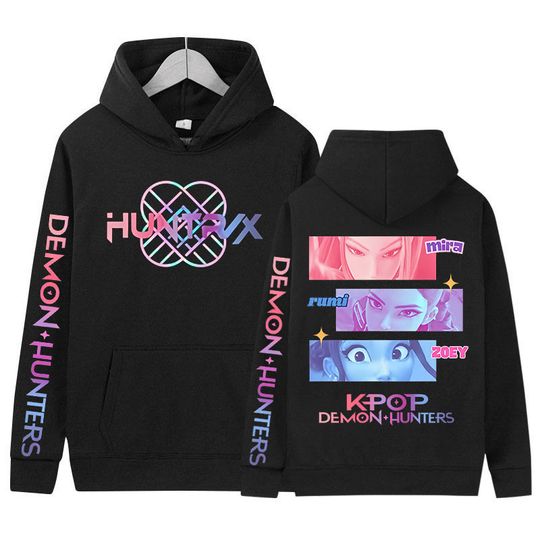 K-pop Demon Hunters Movie 2025 Graphic Hoody Men Women Retro Oversized Sweatshirt Fashion High Quality Fleece Hoodies Streetwear