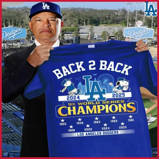Discover Los Angeles Dodgers Back to Back 9x World Series Champions Shirt