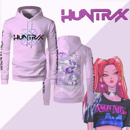 Hot Selling KPop Demon Hunter Pattern Hoodie Spring And Autumn Fashion Men And Women Loose Sweatshirt Long Sleeve Sweatshirt