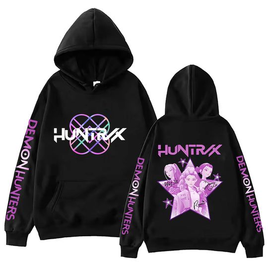 Discover New K Pop Demon Hunters Printed Hooded Sweatshirt Autumn Winter Women Men Harajuku Hoodie Fleece Loose Casual Hoodies
