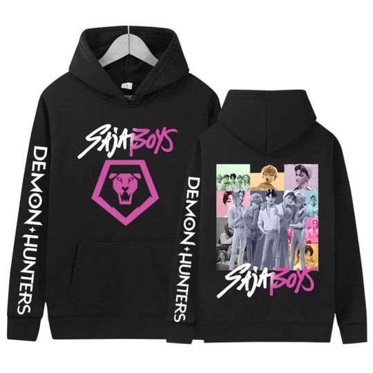 2025 K-pop Saja Boys Demon Hunters Hunters Movie Graphic Hoody Mens Women Retro Aesthetic Long Sleeve Pullover Hoodie Streetwear